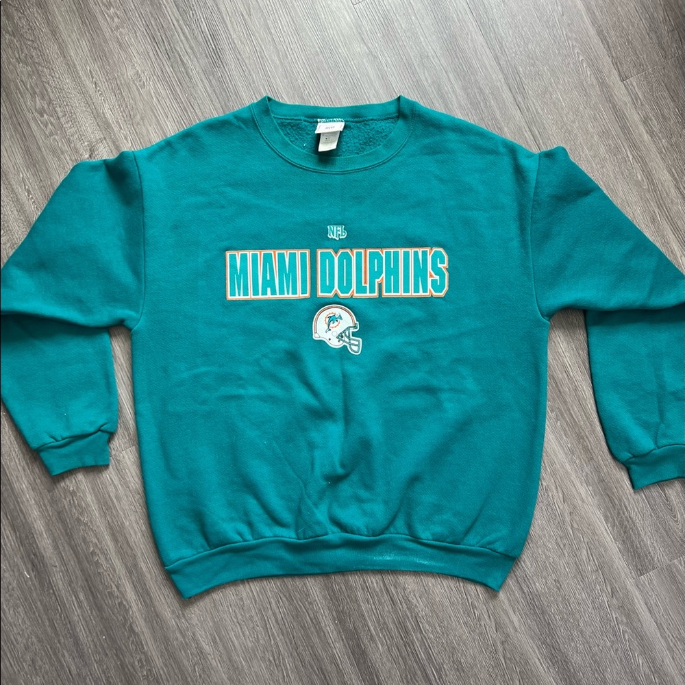 Teal Miami Dolphins crew neck perfect condition and so comfy